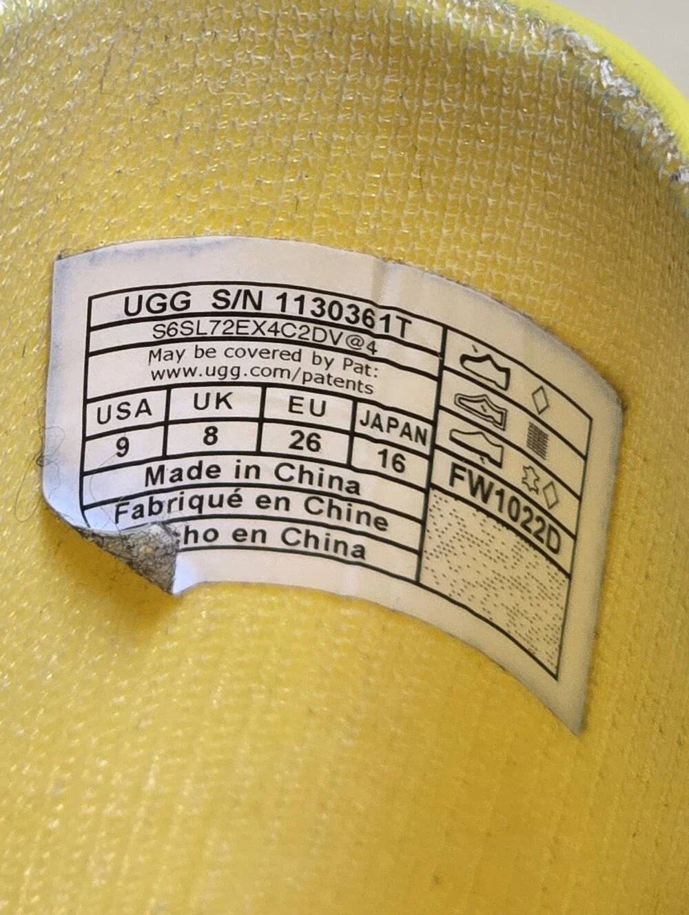 Ugg Rahjee Toddler Waterproof Rainboot in Canary Yellow 9C